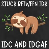 Stuck Between Idk Idc And Idgaf Sloth Lover Gift 25L Jumbo Tote