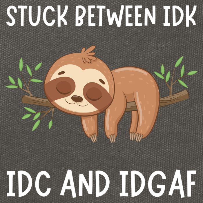Stuck Between Idk Idc And Idgaf Sloth Lover Gift Cotton Canvas Backpack