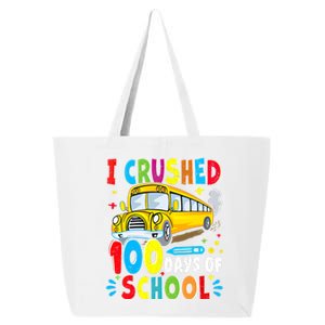 School Bus I Crushed 100 Day Of School Gift 25L Jumbo Tote