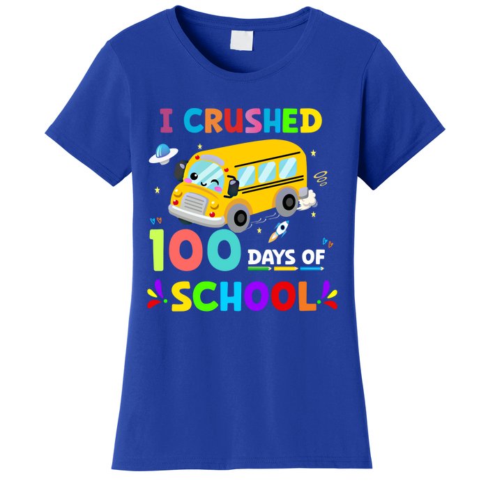 School Bus I Crushed 100 Day Of School Meaningful Gift Women's T-Shirt