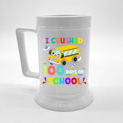 School Bus I Crushed 100 Day Of School Meaningful Gift Beer Stein