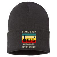 Stand back I'm going to try science funny scientist chemist Sustainable Knit Beanie