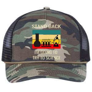 Stand back I'm going to try science funny scientist chemist Retro Rope Trucker Hat Cap