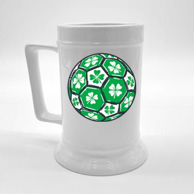 Soccer Ball Ireland Shamrock Irish St Patricks Day Beer Stein