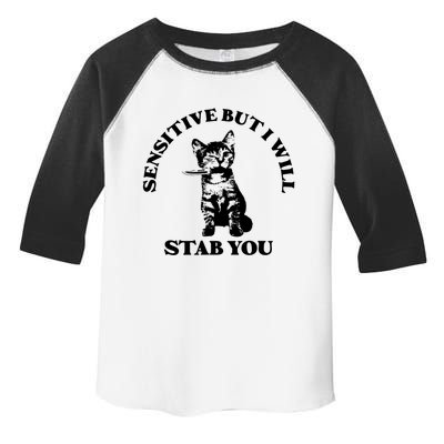 Sensitive But I Will Stab You Funny Cat Horror Gift Toddler Fine Jersey T-Shirt