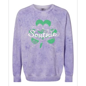 Southie Boston Irish Saint Patrick's Day Distressed Colorblast Crewneck Sweatshirt