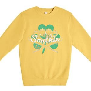 Southie Boston Irish Saint Patrick's Day Distressed Premium Crewneck Sweatshirt