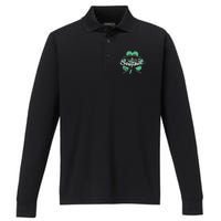 Southie Boston Irish Saint Patrick's Day Distressed Performance Long Sleeve Polo