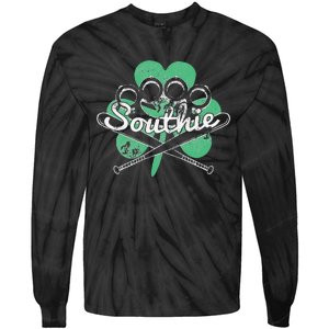 Southie Boston Irish Saint Patrick's Day Distressed Tie-Dye Long Sleeve Shirt