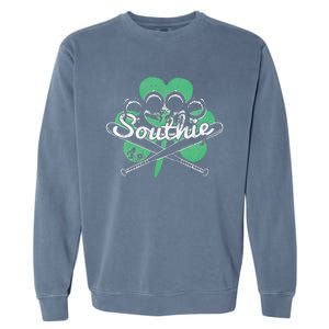 Southie Boston Irish Saint Patrick's Day Distressed Garment-Dyed Sweatshirt