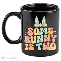 Some Bunny Is Two Birthday Party 11oz C Handle Ceramic Mug