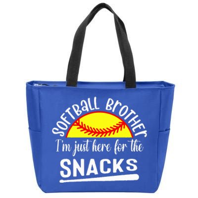 Softball Brother IM Just Here For The Snacks Zip Tote Bag