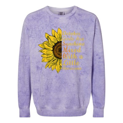 Sunflower Born In October Birthday Gift For Women Colorblast Crewneck Sweatshirt