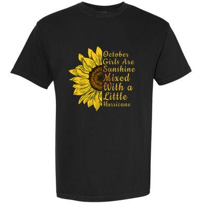 Sunflower Born In October Birthday Gift For Women Garment-Dyed Heavyweight T-Shirt