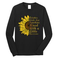 Sunflower Born In October Birthday Gift For Women Long Sleeve Shirt