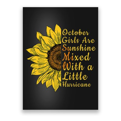 Sunflower Born In October Birthday Gift For Women Poster