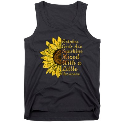 Sunflower Born In October Birthday Gift For Women Tank Top