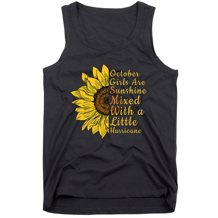 Sunflower Born In October Birthday Gift For Women Tank Top