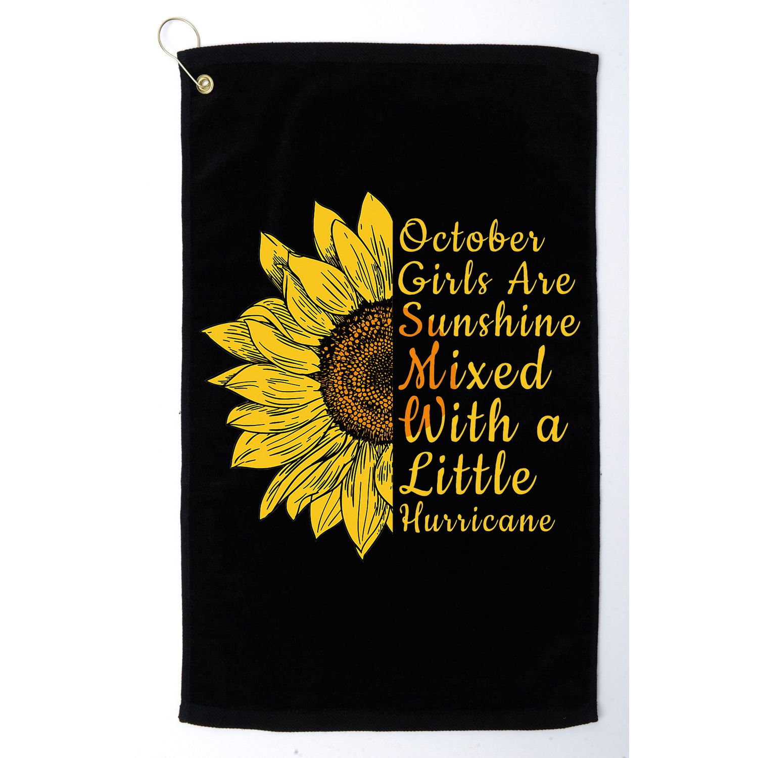 Sunflower Born In October Birthday Gift For Women Golf Towel