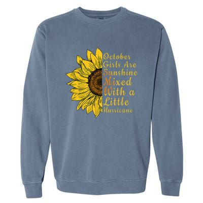 Sunflower Born In October Birthday Gift For Women Garment-Dyed Sweatshirt