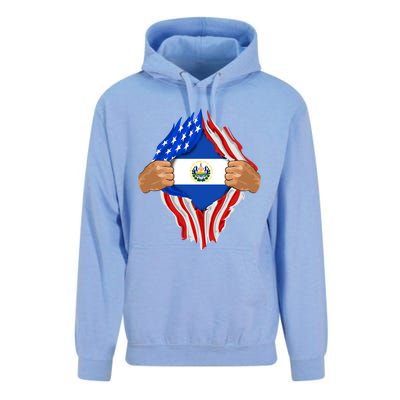 Salvadoran Blood Inside Me Funny Gift El Salvador Flag Gift Unisex Surf Hoodie