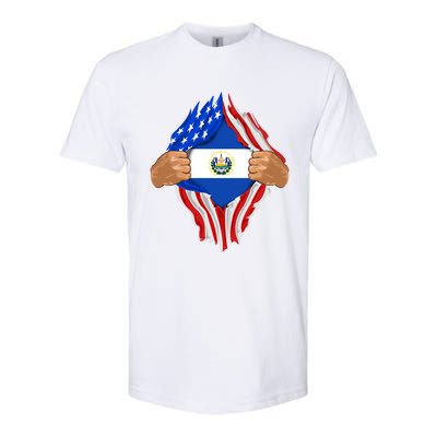 Salvadoran Blood Inside Me Funny Gift El Salvador Flag Gift Softstyle® CVC T-Shirt