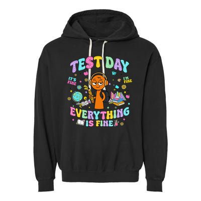 Spru Bruh Its Test Day You Got This Runki Toy Garment-Dyed Fleece Hoodie