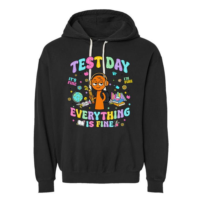 Spru Bruh Its Test Day You Got This Runki Toy Garment-Dyed Fleece Hoodie