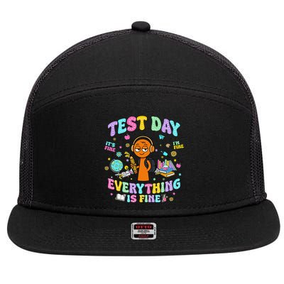 Spru Bruh Its Test Day You Got This Runki Toy 7 Panel Mesh Trucker Snapback Hat