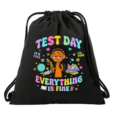 Spru Bruh Its Test Day You Got This Runki Toy Drawstring Bag
