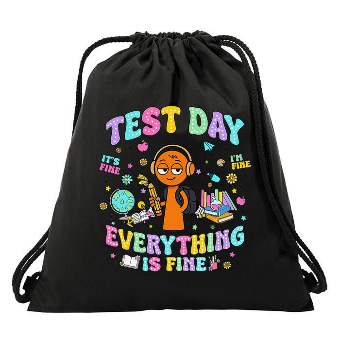 Spru Bruh Its Test Day You Got This Runki Toy Drawstring Bag
