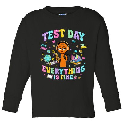 Spru Bruh Its Test Day You Got This Runki Toy Toddler Long Sleeve Shirt
