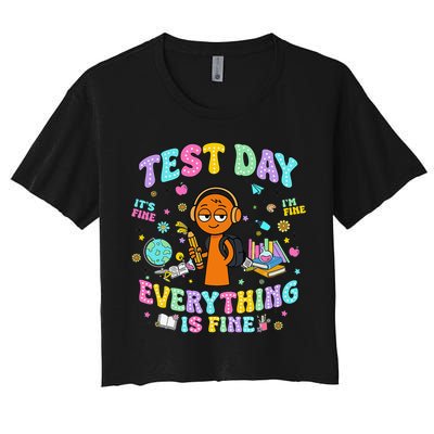 Spru Bruh Its Test Day You Got This Runki Toy Women's Crop Top Tee