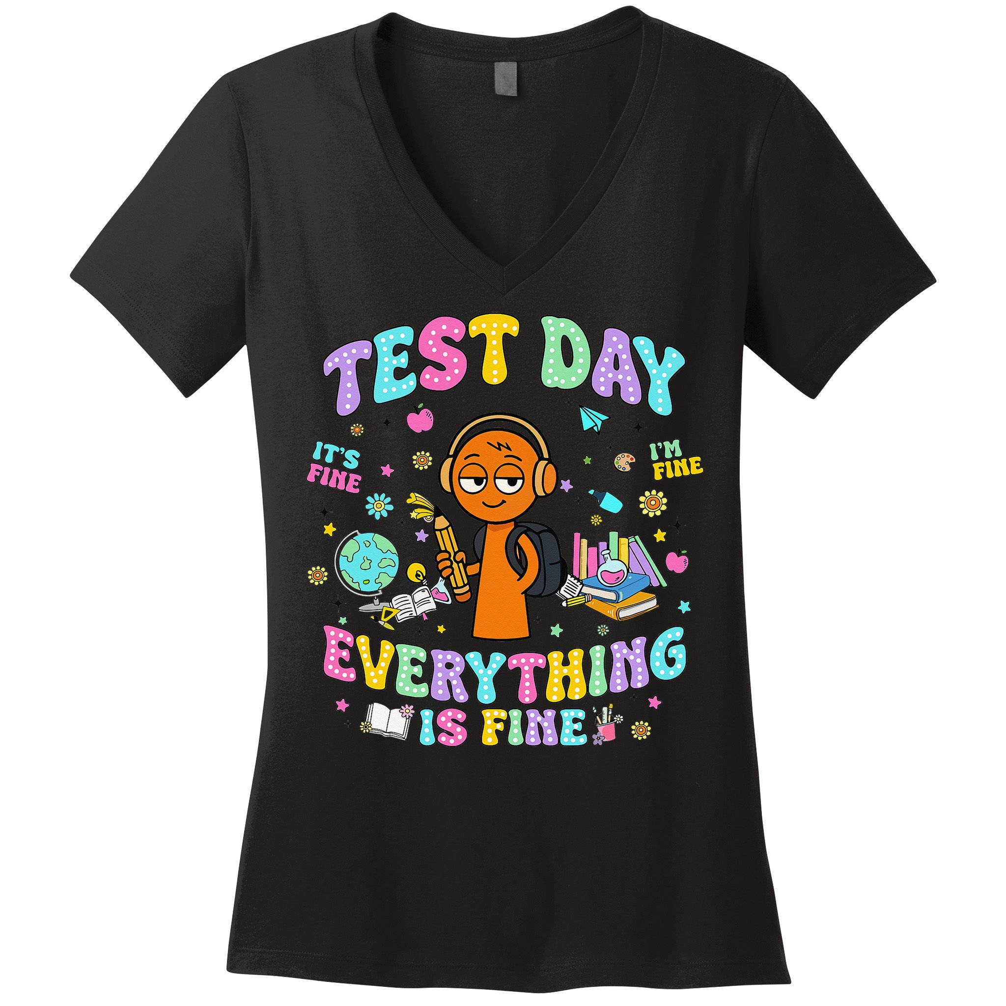 Spru Bruh Its Test Day You Got This Runki Toy Women's V-Neck T-Shirt