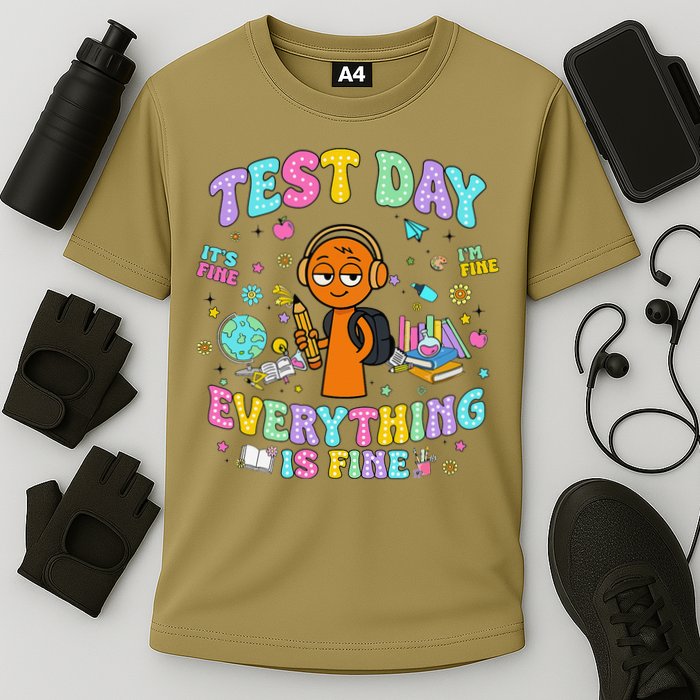 Spru Bruh Its Test Day You Got This Runki Toy Cooling Performance Crew T-Shirt