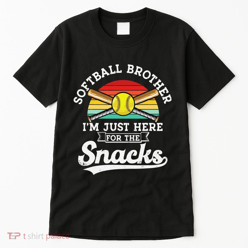 Softball brother I'm Just Here for the snacks retro Softball Tall T-Shirt
