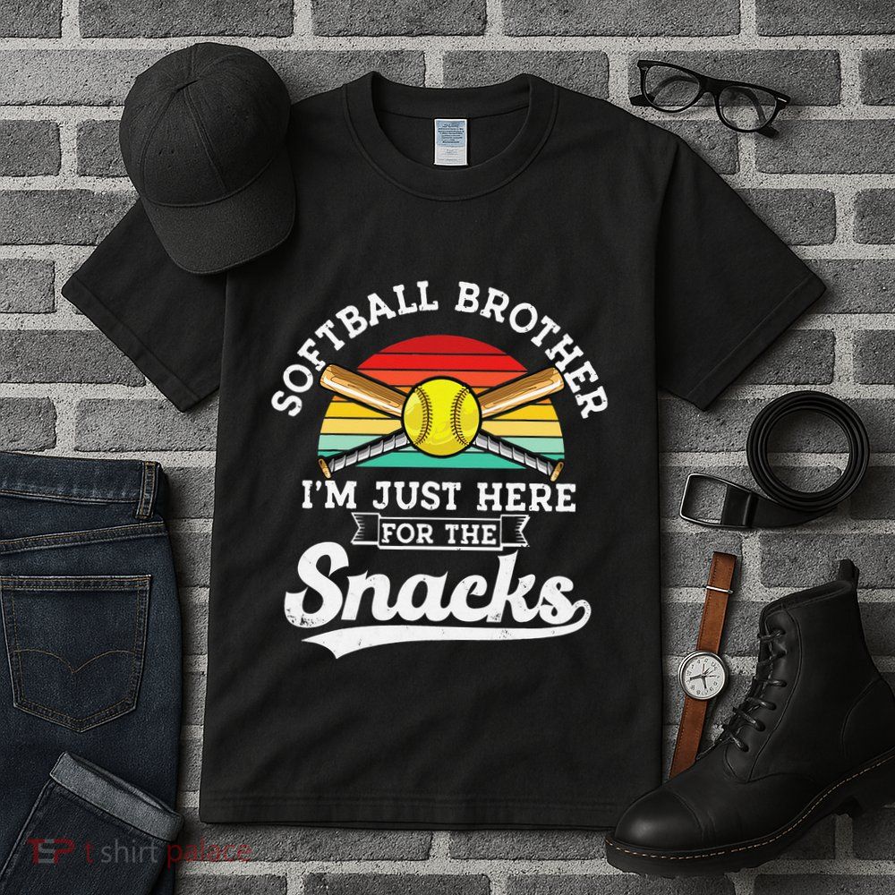 Softball brother I'm Just Here for the snacks retro Softball Tall T-Shirt