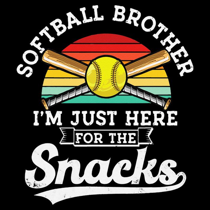 Softball brother I'm Just Here for the snacks retro Softball Drawstring Bag