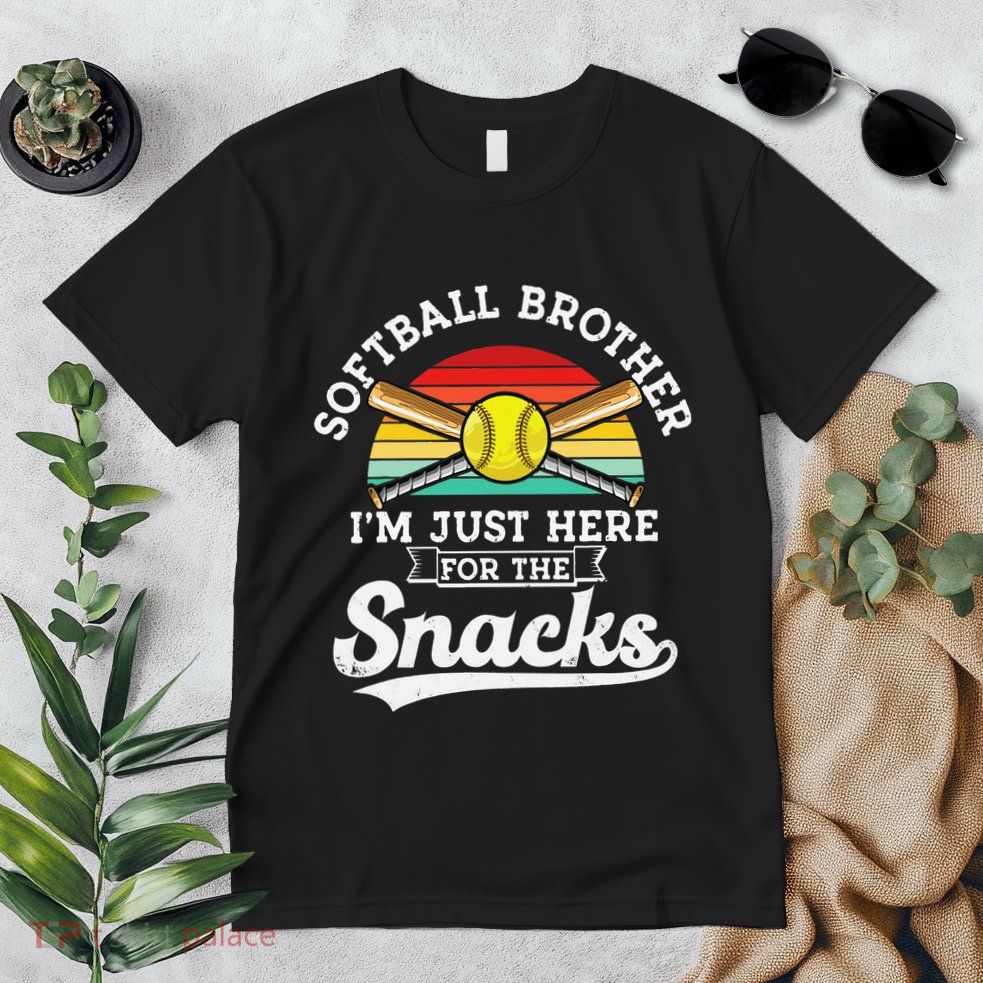 Softball brother I'm Just Here for the snacks retro Softball Premium T-Shirt