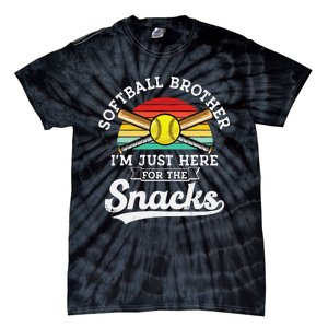 Softball brother I'm Just Here for the snacks retro Softball Tie-Dye T-Shirt