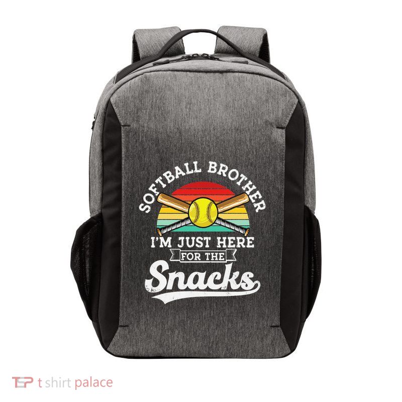 Softball brother I'm Just Here for the snacks retro Softball Vector Backpack