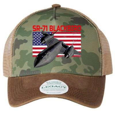 Sr71 Blackbird In Action And Patriotic American Flag. Legacy Tie Dye Trucker Hat