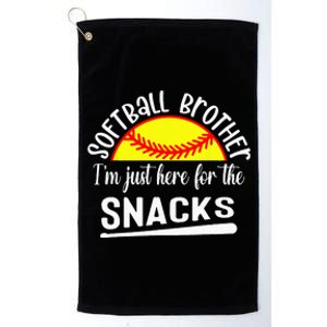 Softball Brother Im Just Here For The Snacks Retro Softball Platinum Collection Golf Towel