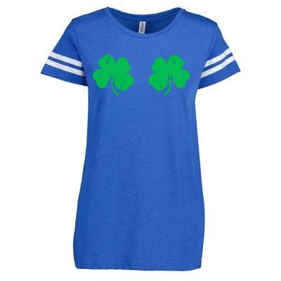 Shamrock Boobs Irish St Patricks Day Enza Ladies Jersey Football T-Shirt