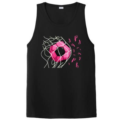 Soccer Ball In Goal Pink Ribbons Breast Cancer Awareness Day PosiCharge Competitor Tank