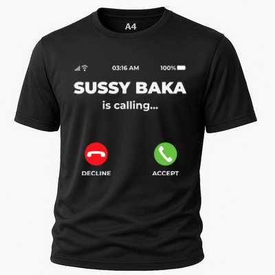 Sussy Baka Is Calling Funny Phone Meme Cooling Performance Crew T-Shirt