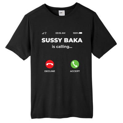 Sussy Baka Is Calling Funny Phone Meme Tall Fusion ChromaSoft Performance T-Shirt