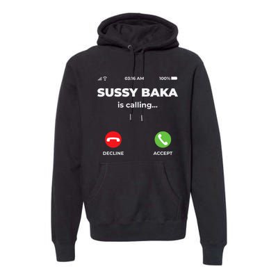 Sussy Baka Is Calling Funny Phone Meme Premium Hoodie