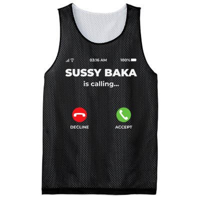 Sussy Baka Is Calling Funny Phone Meme Mesh Reversible Basketball Jersey Tank