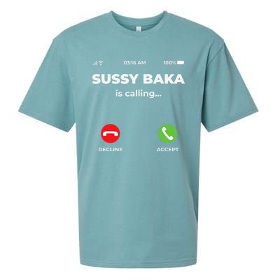 Sussy Baka Is Calling Funny Phone Meme Sueded Cloud Jersey T-Shirt